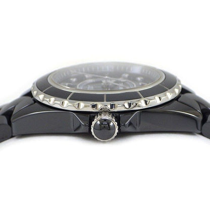 Chanel J12 Watch 8 Points Diamond Index Black Dial Ceramic SS Quartz Analog — view 2