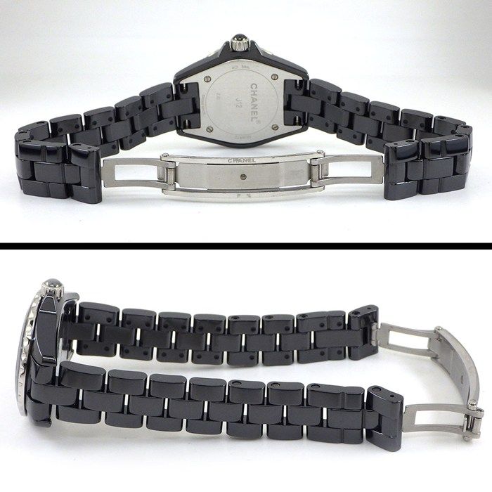 Chanel J12 Watch 8 Points Diamond Index Black Dial Ceramic SS Quartz Analog — view 3