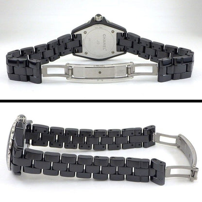 Chanel J12 Watch 8 Points Diamond Index Black Dial Ceramic SS Quartz Analog — view 3
