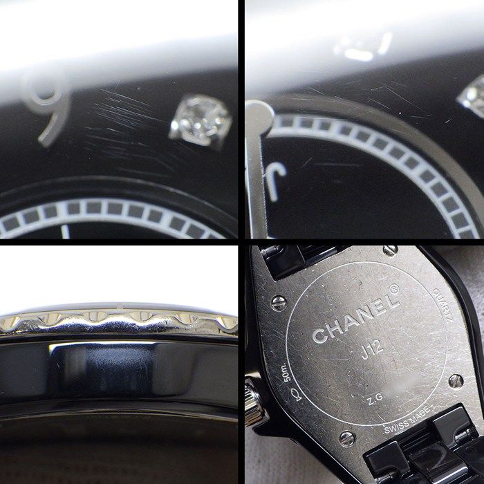 Chanel J12 Watch 8 Points Diamond Index Black Dial Ceramic SS Quartz Analog — view 7