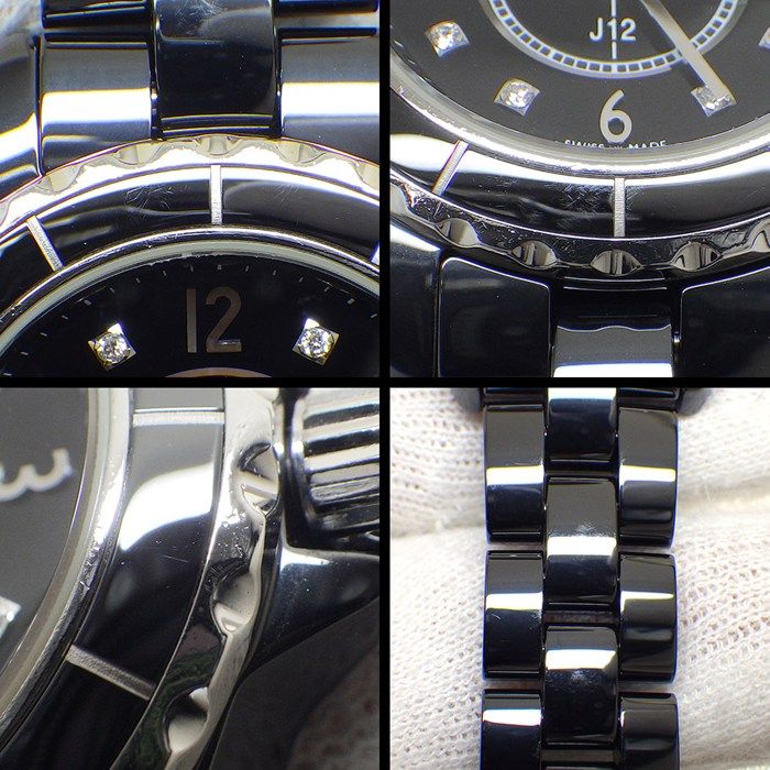 Chanel J12 Watch 8 Points Diamond Index Black Dial Ceramic SS Quartz Analog — view 8
