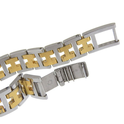Hermes Clipper Stainless Steel Gold Plated Quartz Analog Display White Dial — view 8