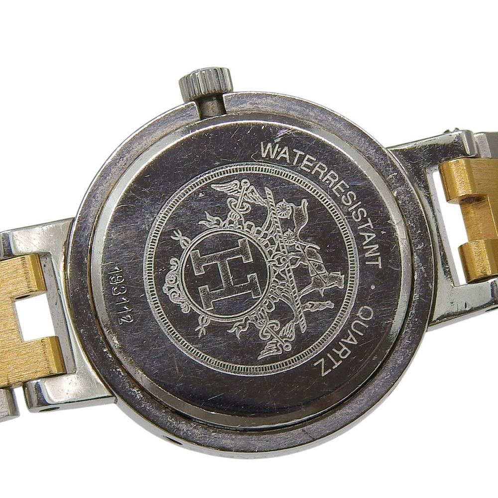 Hermes Clipper Stainless Steel Gold Plated Quartz Analog Display White Dial — view 7