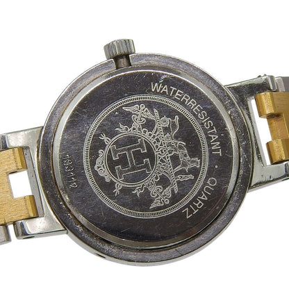 Hermes Clipper Stainless Steel Gold Plated Quartz Analog Display White Dial — view 7