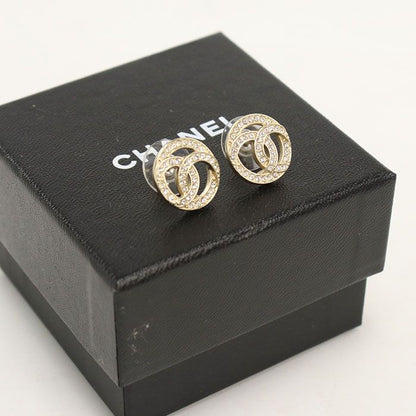 Chanel Rhinestone Single Earring Metal