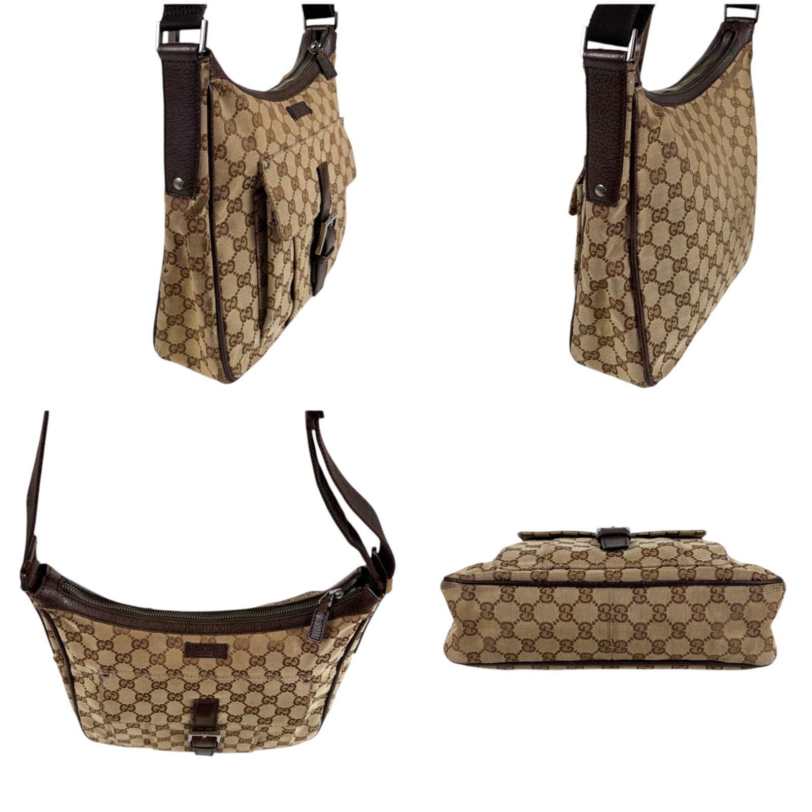 Gucci Shoulder Bag Brown Canvas GG Pattern — view 4