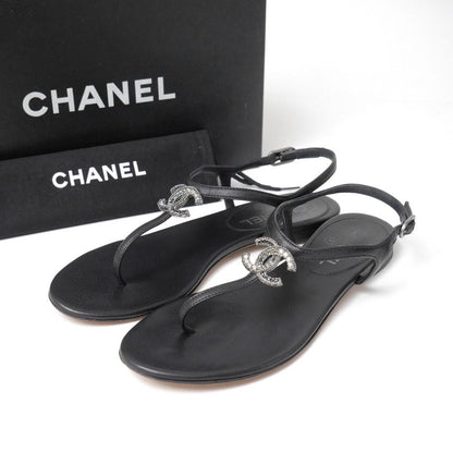 Chanel Sandals 36 Bijuu CC Logo Thong
