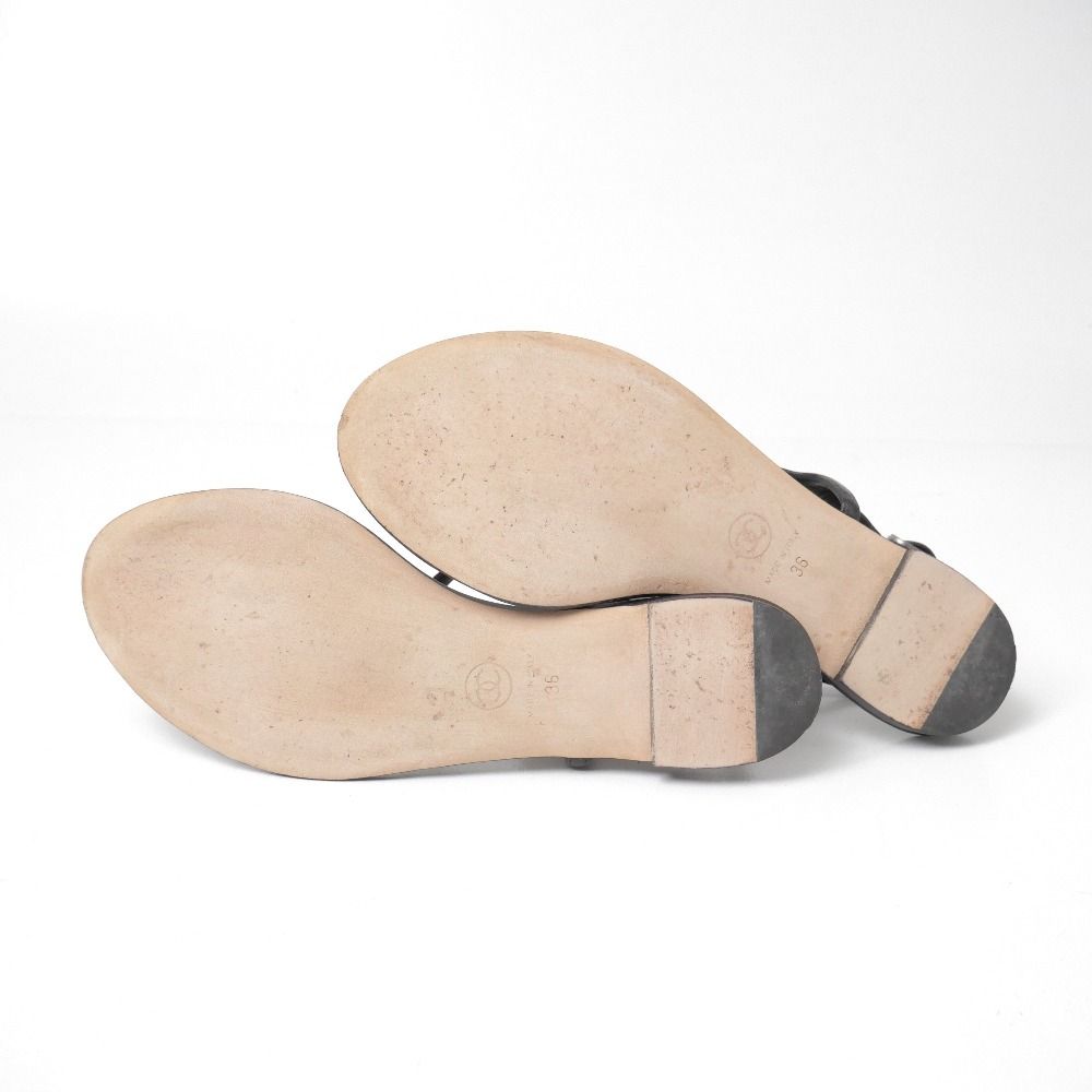 Chanel Sandals 36 Bijuu CC Logo Thong — view 8