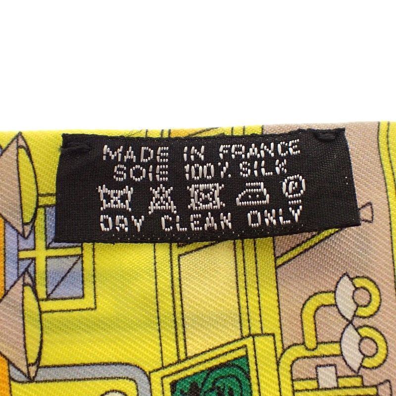 Hermes la Maison Des Carres Des Carre Scarf Silk Yellow Blue Narrow — view 5