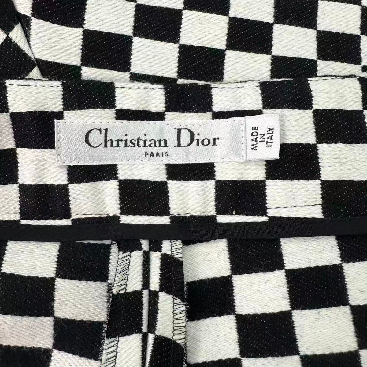 Dior Shorts Checkered Pattern Black White — view 4