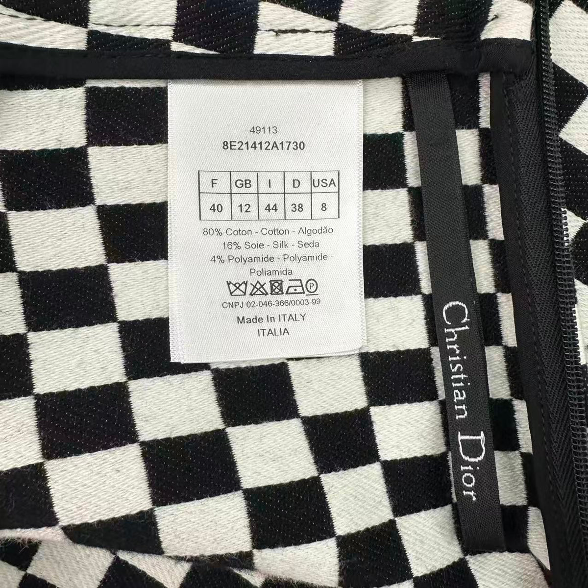 Dior Shorts Checkered Pattern Black White — view 5