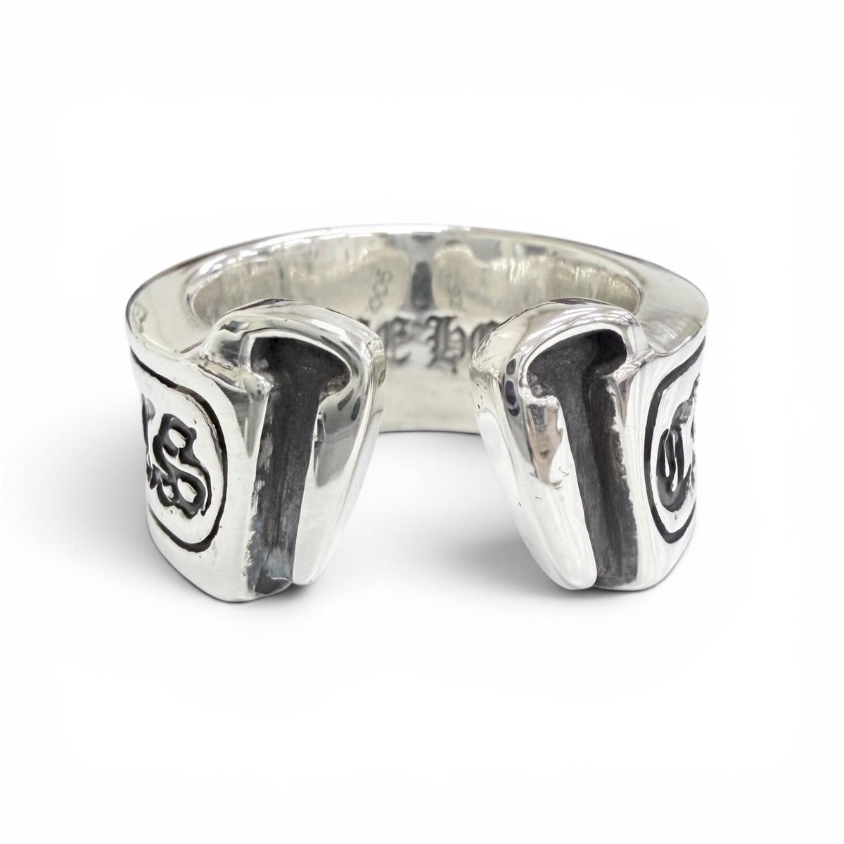 Chrome Hearts LG Scroll Label Ring 925 Sterling Silver — view 4