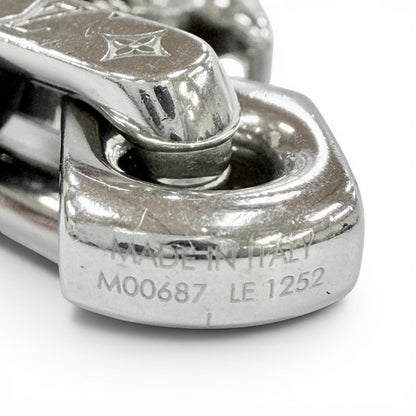 Louis Vuitton Bracelet Monogram Chain Wrist Circumference 19 Silver Black — view 7