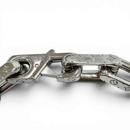 Louis Vuitton Bracelet Monogram Chain Wrist Circumference 19 Silver Black — view 6