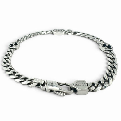 Gucci Interlocking G Chain Bracelet Silver 17 — view 4