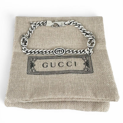 Gucci Interlocking G Chain Bracelet Silver 17 — view 2
