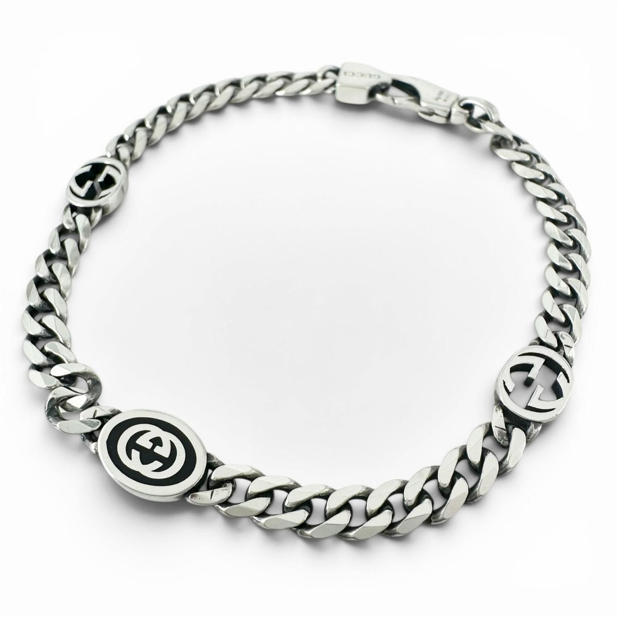 Gucci Interlocking G Chain Bracelet Silver 17