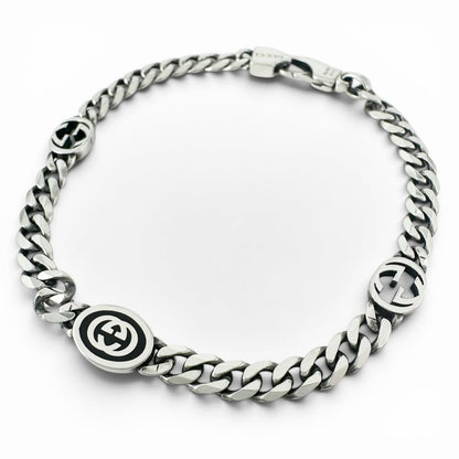 Gucci Interlocking G Chain Bracelet Silver 17