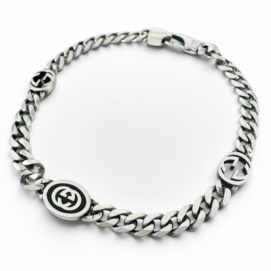 Gucci Interlocking G Chain Bracelet Silver 17