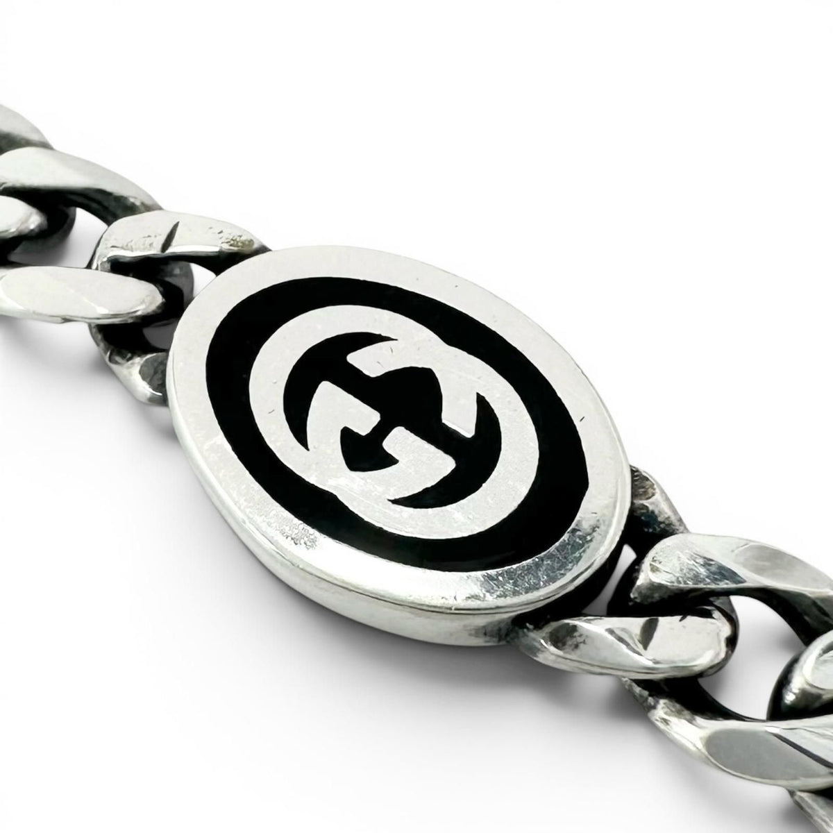 Gucci Interlocking G Chain Bracelet Silver 17 — view 6