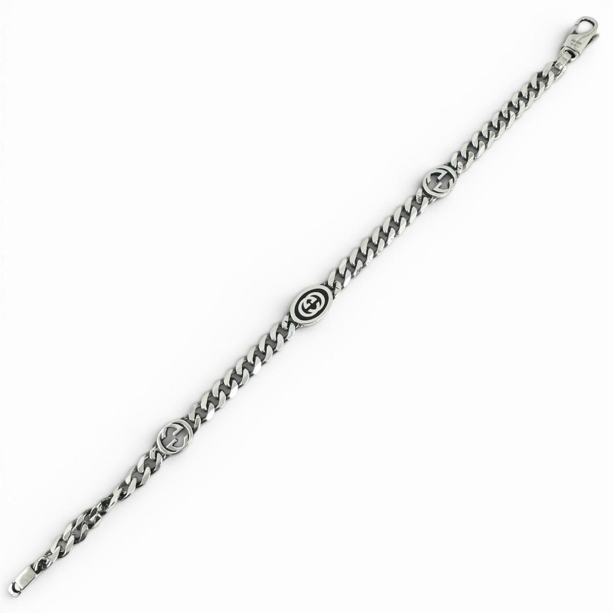 Gucci Interlocking G Chain Bracelet Silver 17 — view 5