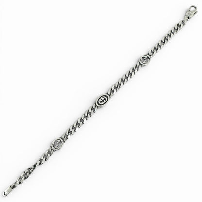 Gucci Interlocking G Chain Bracelet Silver 17 — view 5