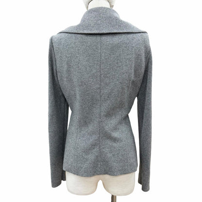 Brunello Cucinelli Wool Cashmere Knit Contrast Belt Jacket Gray 46 — view 3
