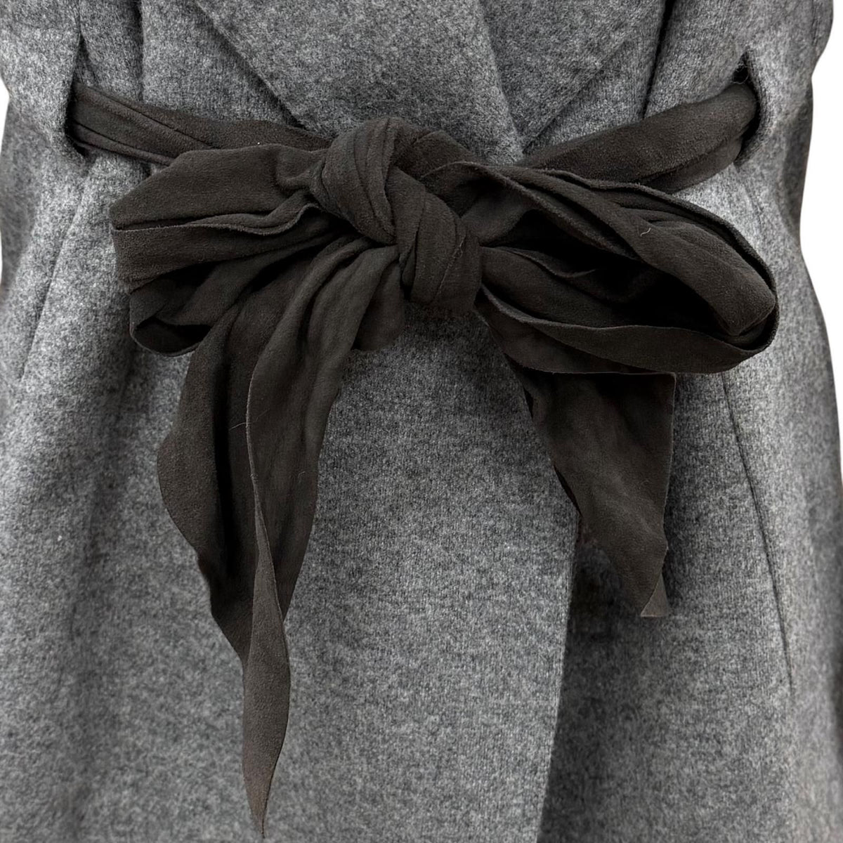 Brunello Cucinelli Wool Cashmere Knit Contrast Belt Jacket Gray 46 — view 6