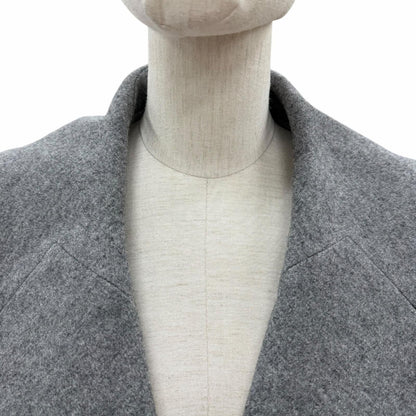 Brunello Cucinelli Wool Cashmere Knit Contrast Belt Jacket Gray 46 — view 4