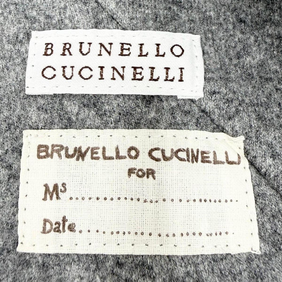 Brunello Cucinelli Wool Cashmere Knit Contrast Belt Jacket Gray 46 — view 8