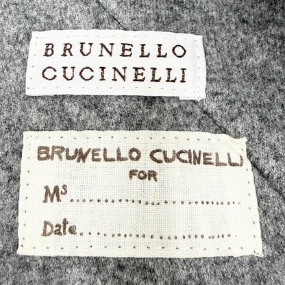 Brunello Cucinelli Wool Cashmere Knit Contrast Belt Jacket Gray 46 — view 8