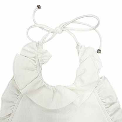 Chanel CC Logo All Over Pattern Swimwear Swimsuit Dress White 34 — view 3