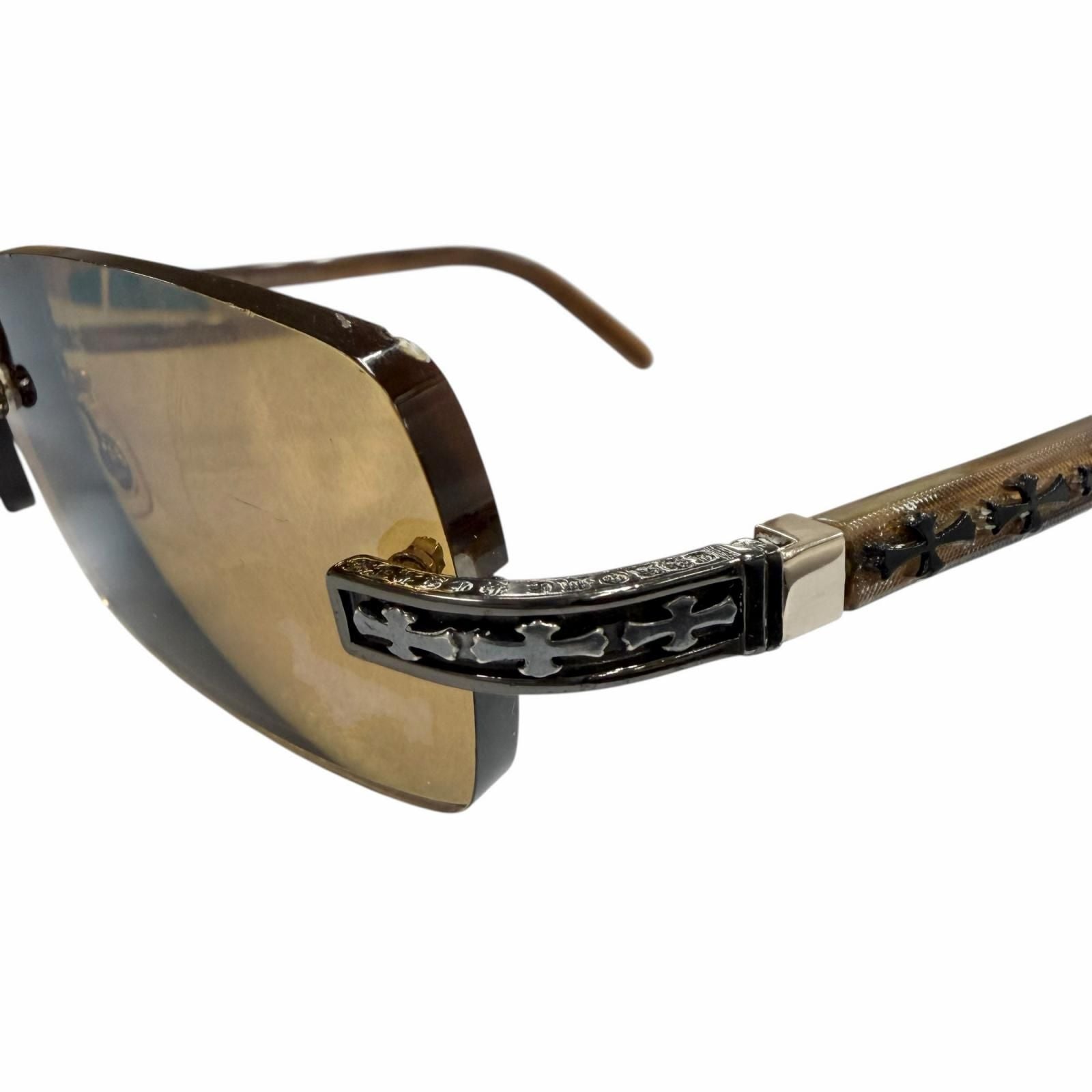 Chrome Hearts Three Bob 925 Rimless Two Point Cross Temple Eyewear Sunglasses — view 7