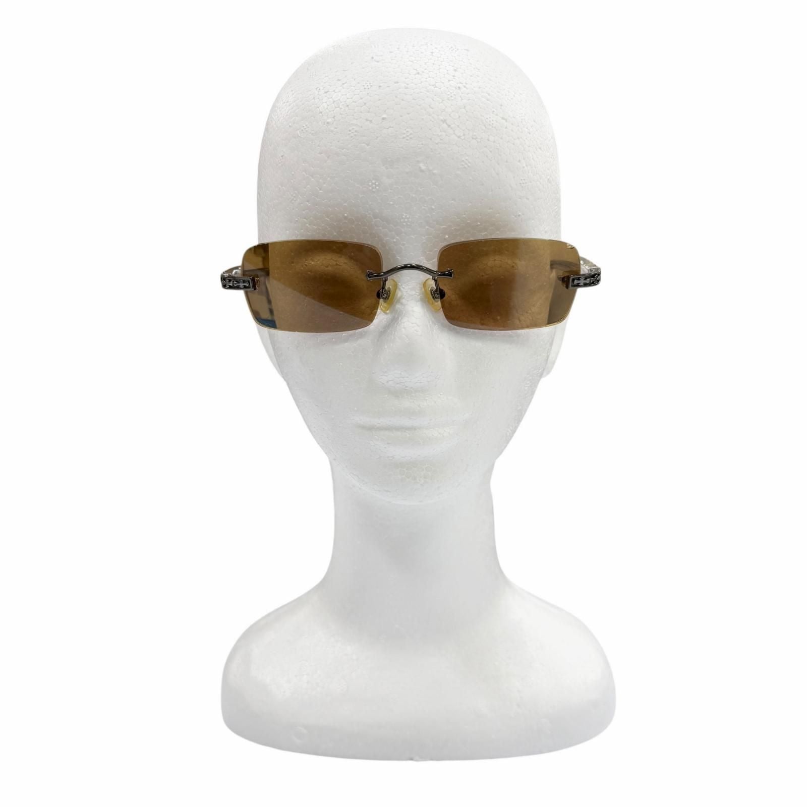 Chrome Hearts Three Bob 925 Rimless Two Point Cross Temple Eyewear Sunglasses — view 3