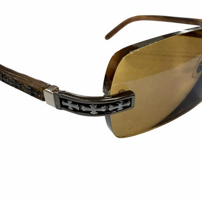 Chrome Hearts Three Bob 925 Rimless Two Point Cross Temple Eyewear Sunglasses — view 8