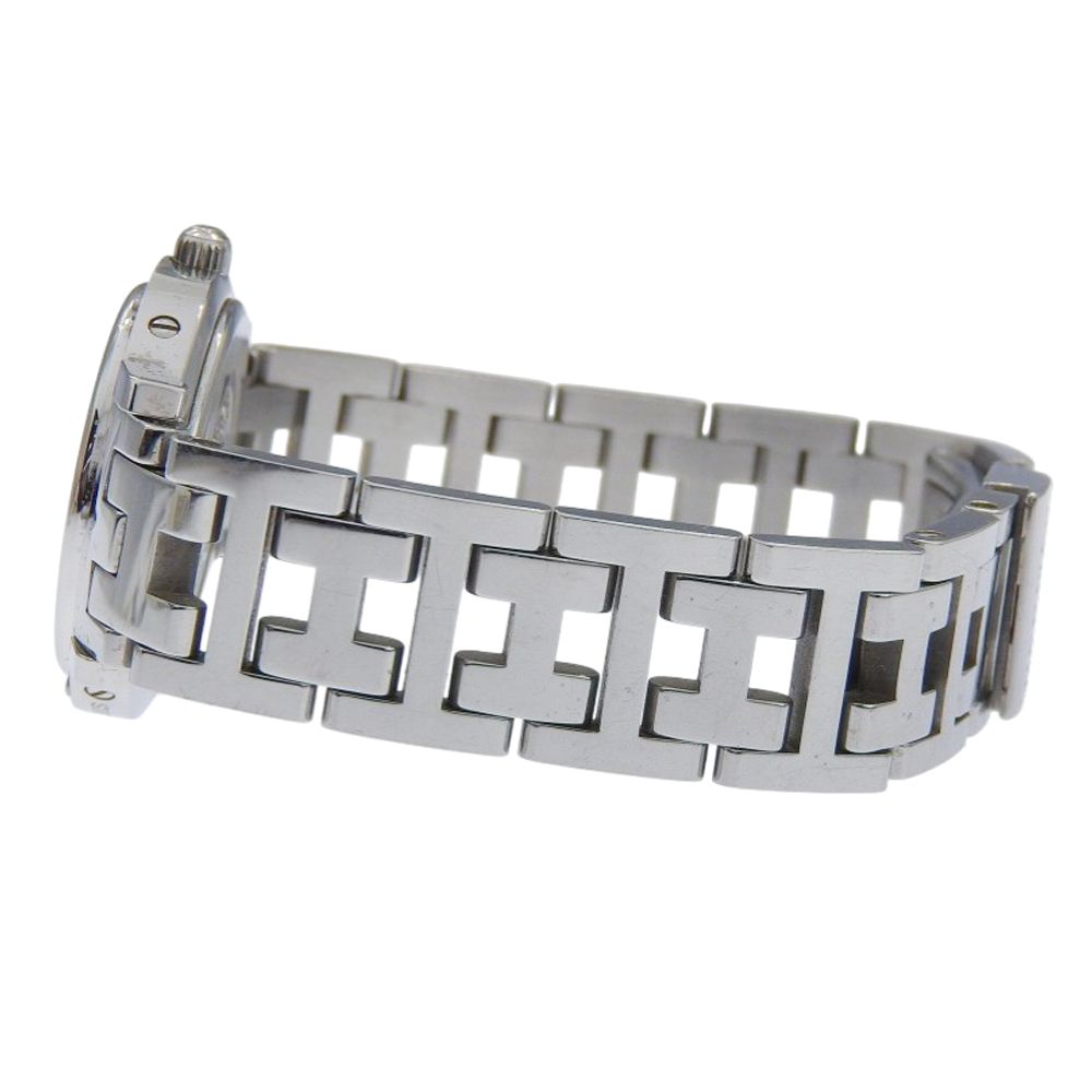 Hermes Clipper Cles Stainless Steel Silver Quartz Analog Display Pink Shell — view 4