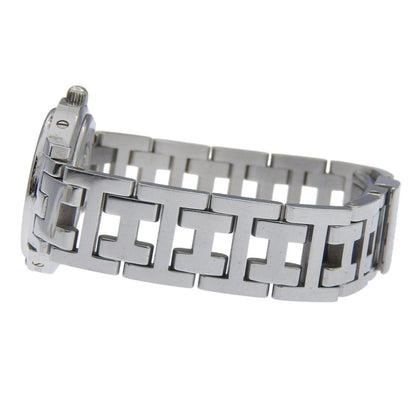 Hermes Clipper Cles Stainless Steel Silver Quartz Analog Display Pink Shell — view 4