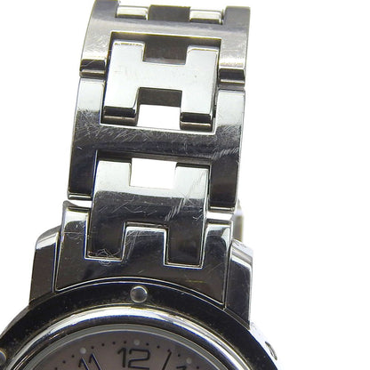 Hermes Clipper Cles Stainless Steel Silver Quartz Analog Display Pink Shell — view 8