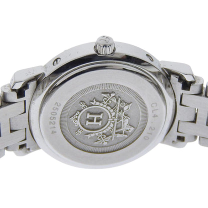 Hermes Clipper Cles Stainless Steel Silver Quartz Analog Display Pink Shell — view 6