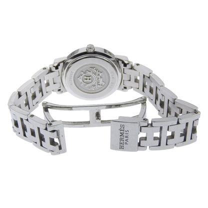 Hermes Clipper Cles Stainless Steel Silver Quartz Analog Display Pink Shell — view 5