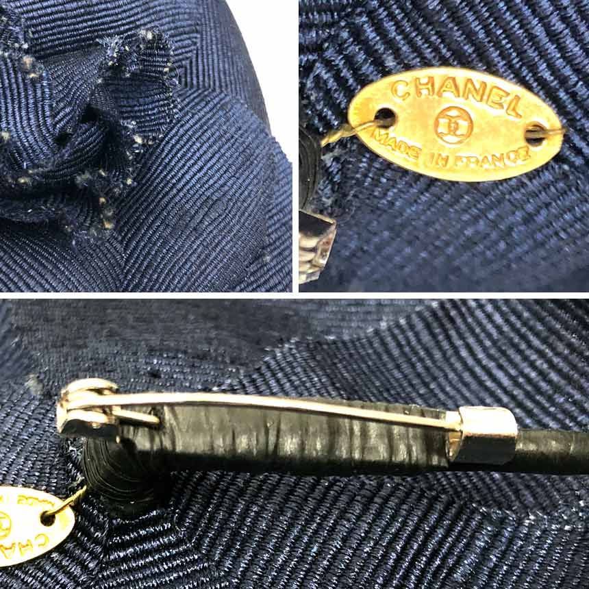 Chanel Camellia Corsage Brooch Flower Navy — view 3