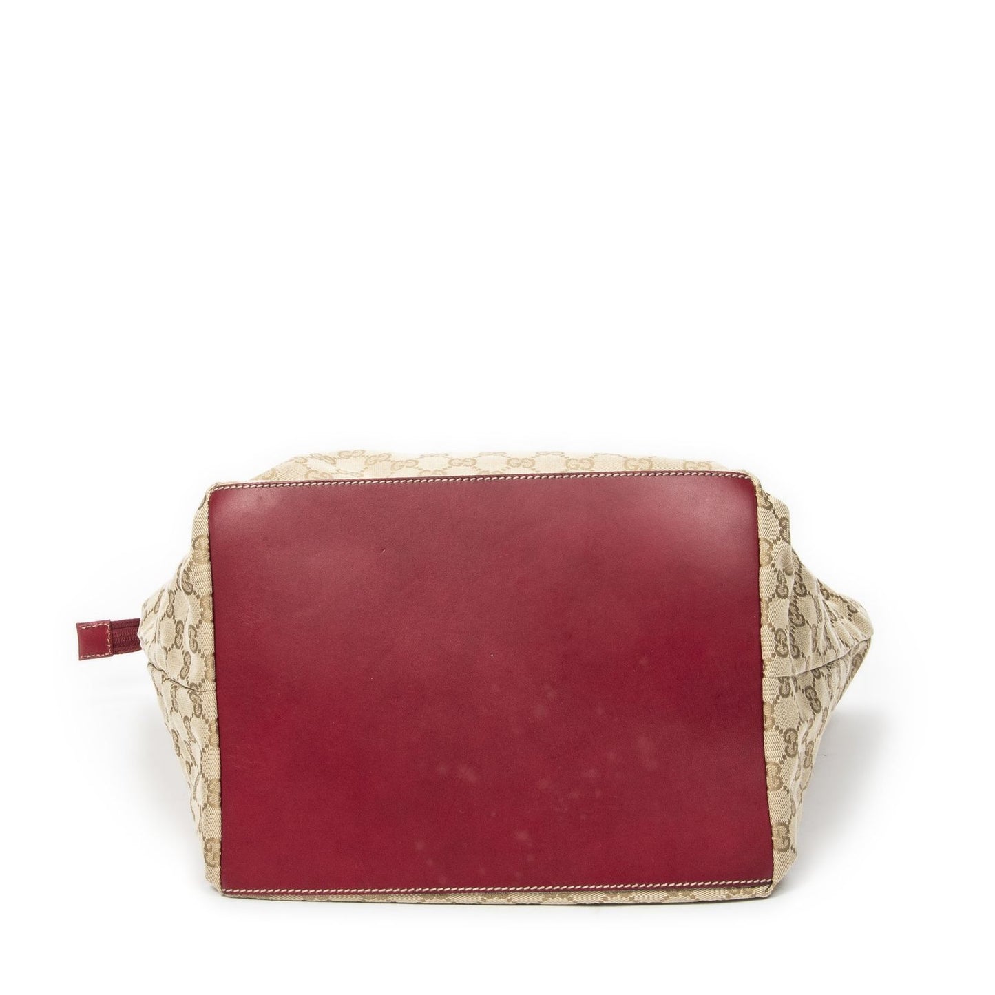 Gucci Large Web Shopping Tote Bag Red Beige GG Canvas — view 6