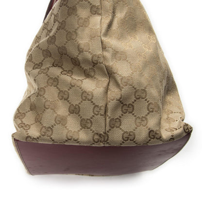 Gucci Large Web Shopping Tote Bag Red Beige GG Canvas — view 7