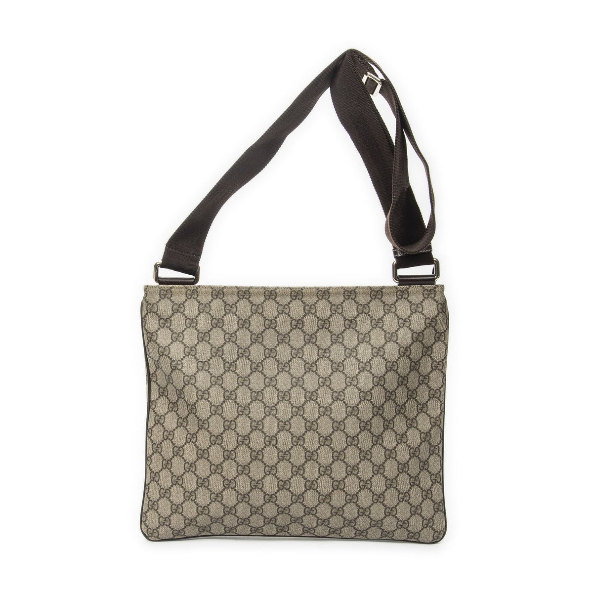 Gucci Large Square Zip Messenger Dark Brown Beige Supreme Canvas — view 5