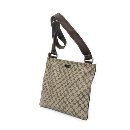 Gucci Large Square Zip Messenger Dark Brown Beige Supreme Canvas — view 2