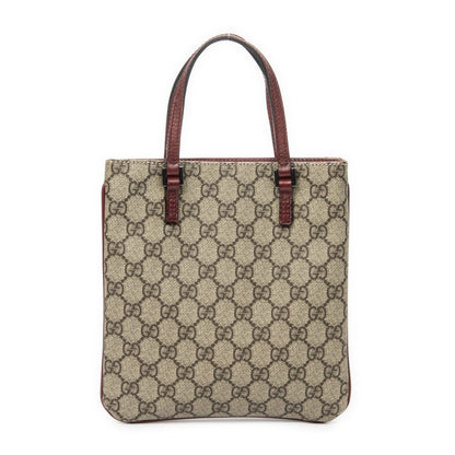 Gucci Vertical Tote Bag Beige Burgundy Supreme Canvas — view 5