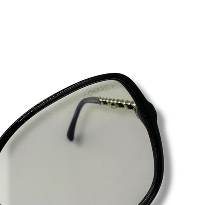 Chanel Sunglasses Chain CC Logo Leather Black Eyewear — view 6