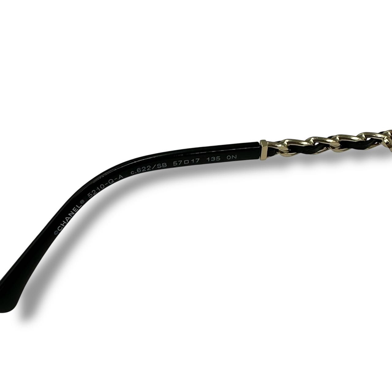 Chanel Sunglasses Chain CC Logo Leather Black Eyewear — view 7
