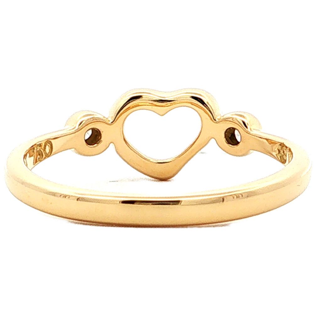 Tiffany & Co Open Heart Diamond Ring 18K Yellow Gold — view 2