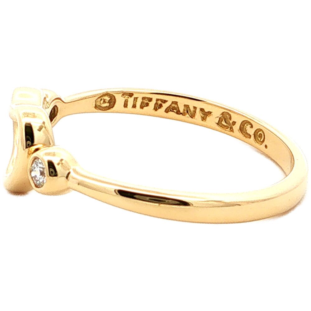 Tiffany & Co Open Heart Diamond Ring 18K Yellow Gold — view 4